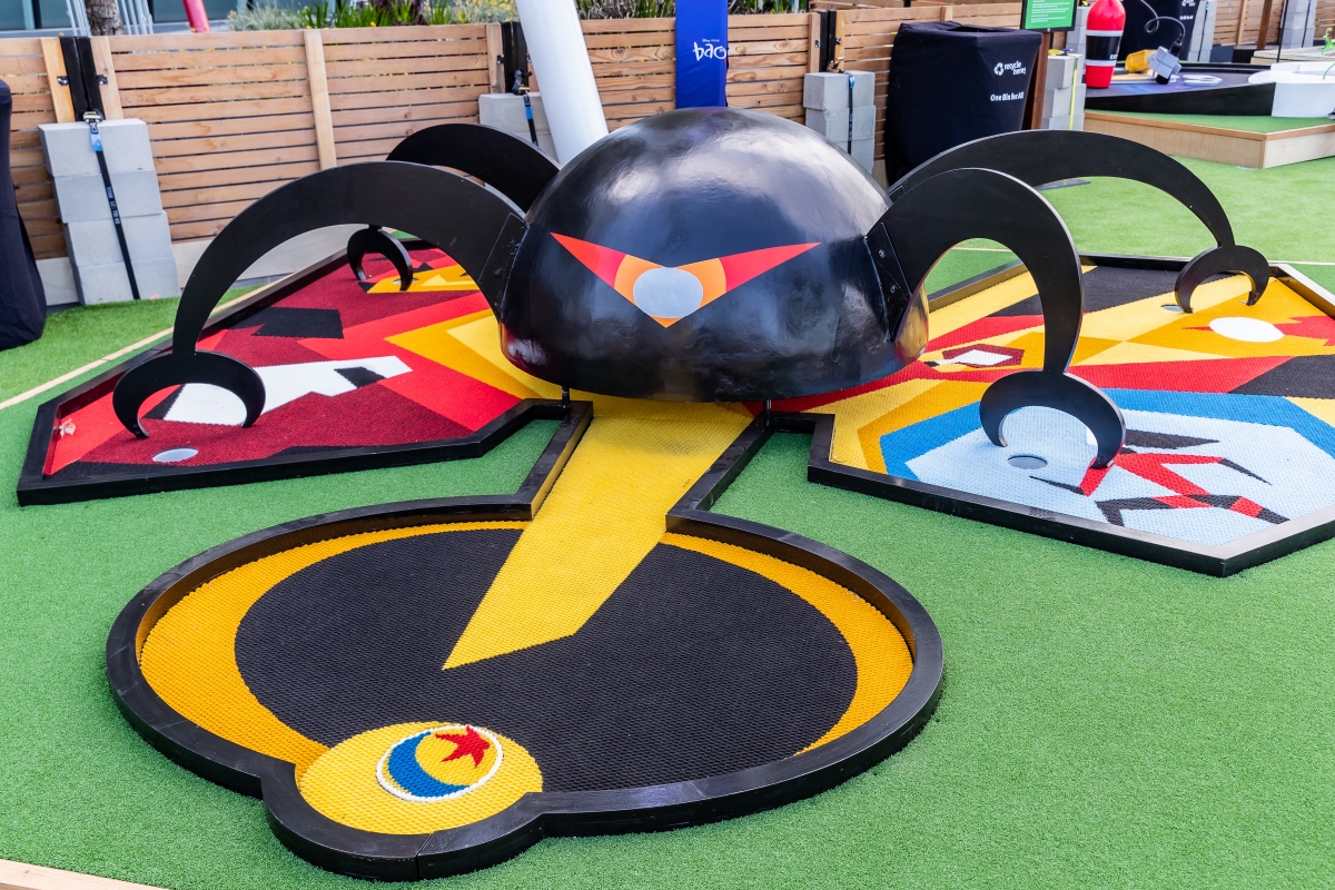 The Incredibles-themed mini golf at Pixar Putt