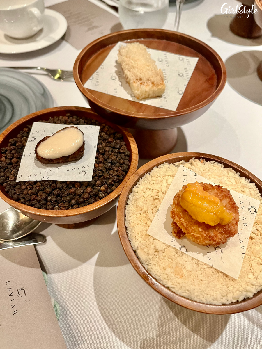 Foie Gras Toast, Cod Fish Croquette, Jerusalem Artichoke