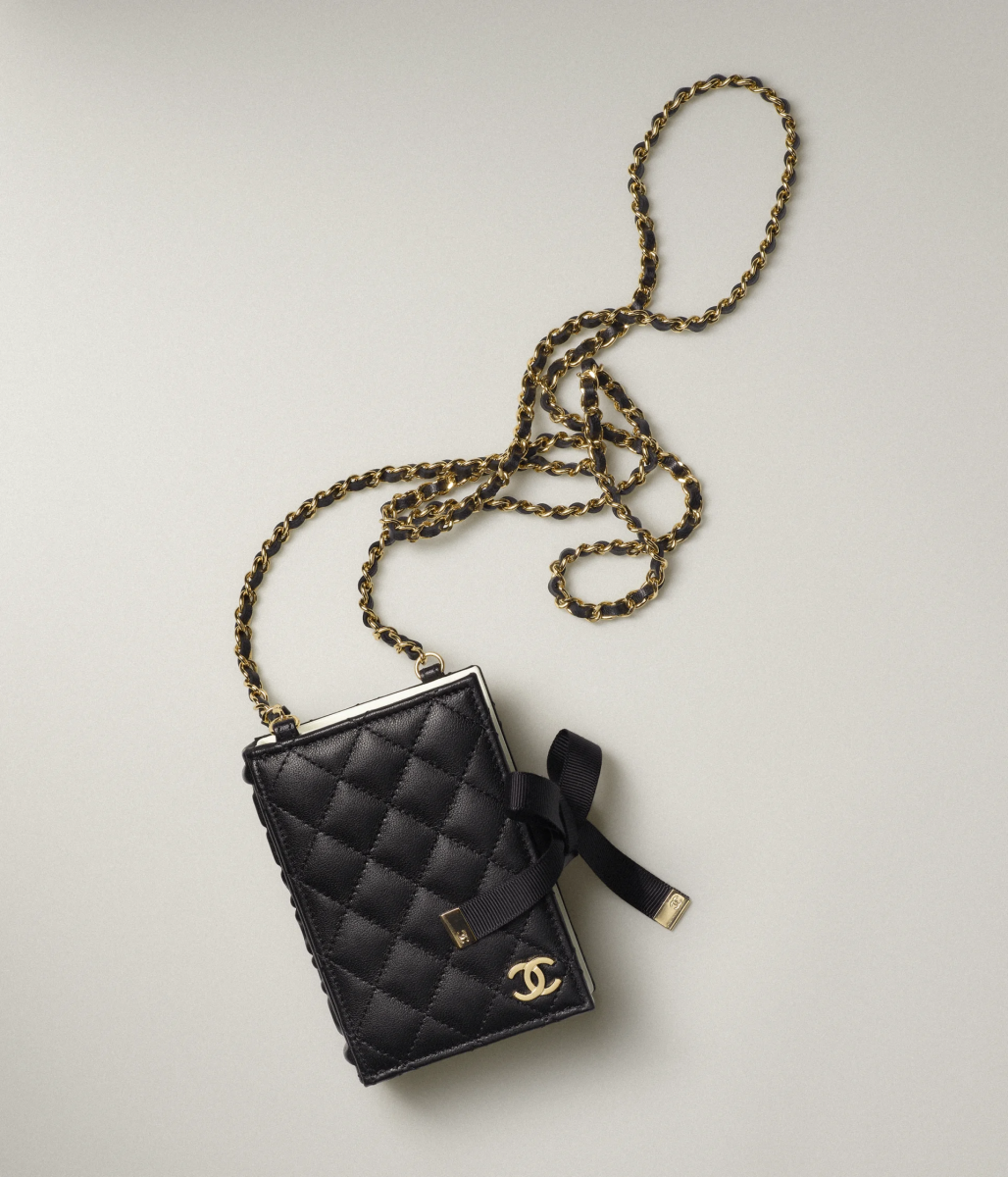 Chanel Book-shaped Cardholder With Chain