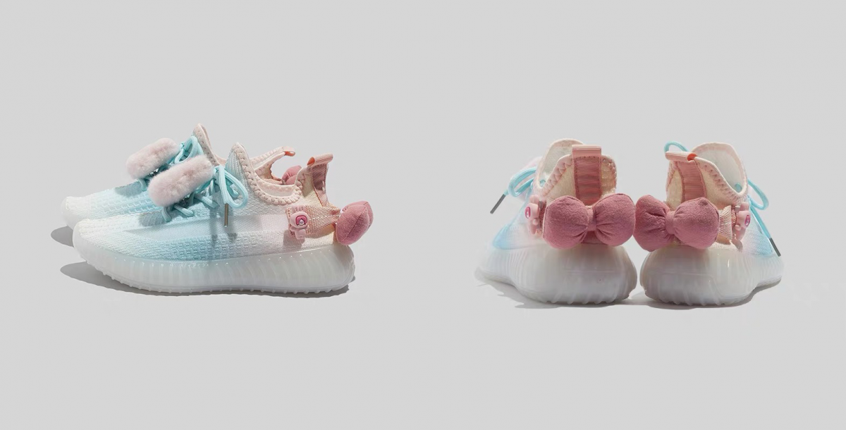 Beier pastel ombre sneakers with bow
