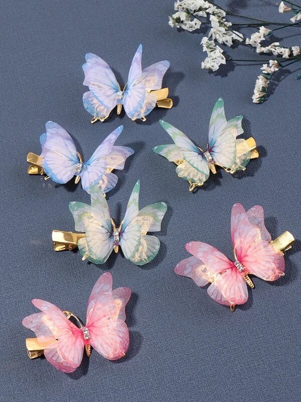 Butterfly hair clips