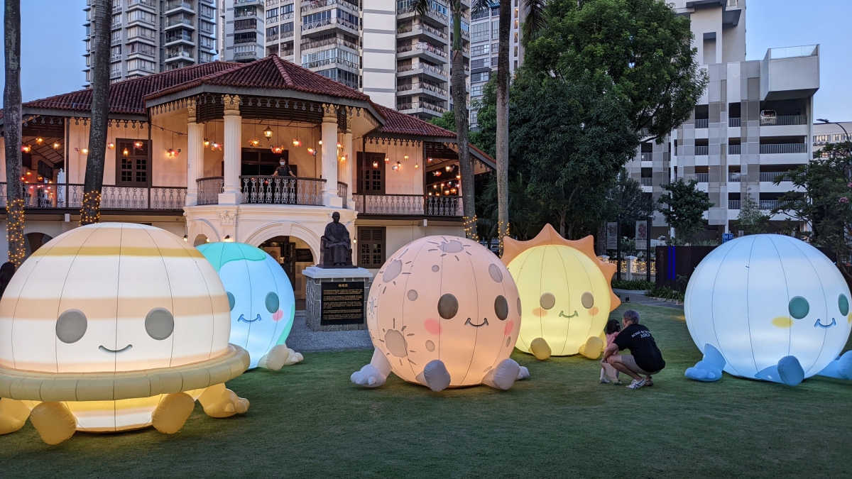 Daytime view of Celestial Bodies Outdoor Lantern Installation at Sun Yat Sen Nanyang Memorial Hall