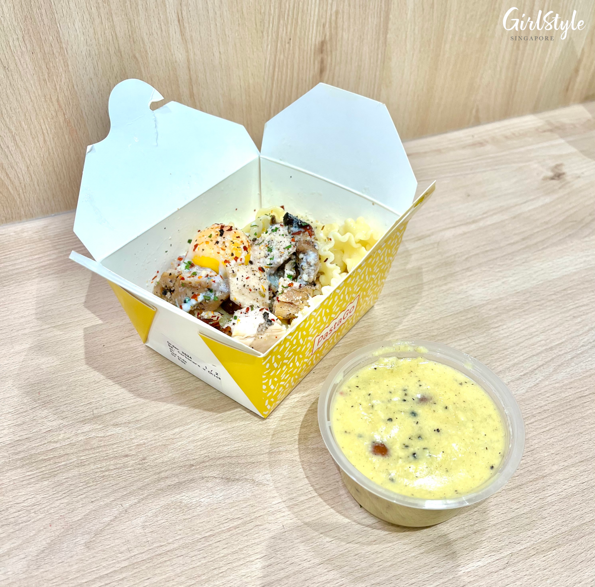 Carbonara with Grilled Chicken at PastaGo