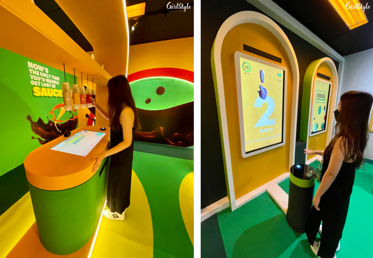 Veggies and sauce games at the Big Museum of Taste - Museum of Subway in Singapore