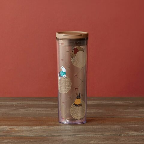 Starbucks Bunnies on Yarn Balls Tumbler 
