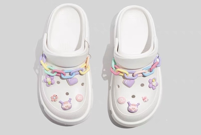 Beier sandals with pastel charms and chain