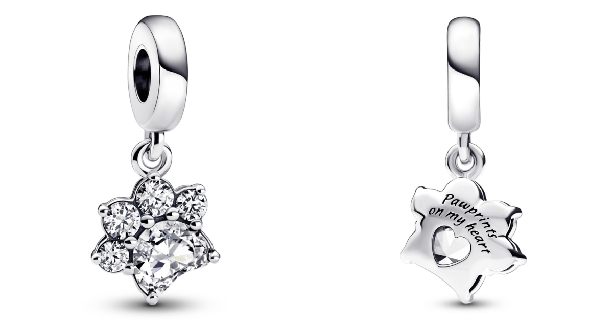 Pandora Sparkling Pet Paw Print Dangle Charm in Singapore