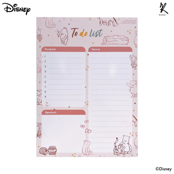 Winnie the Pooh weekly planner from Klosh Singapore