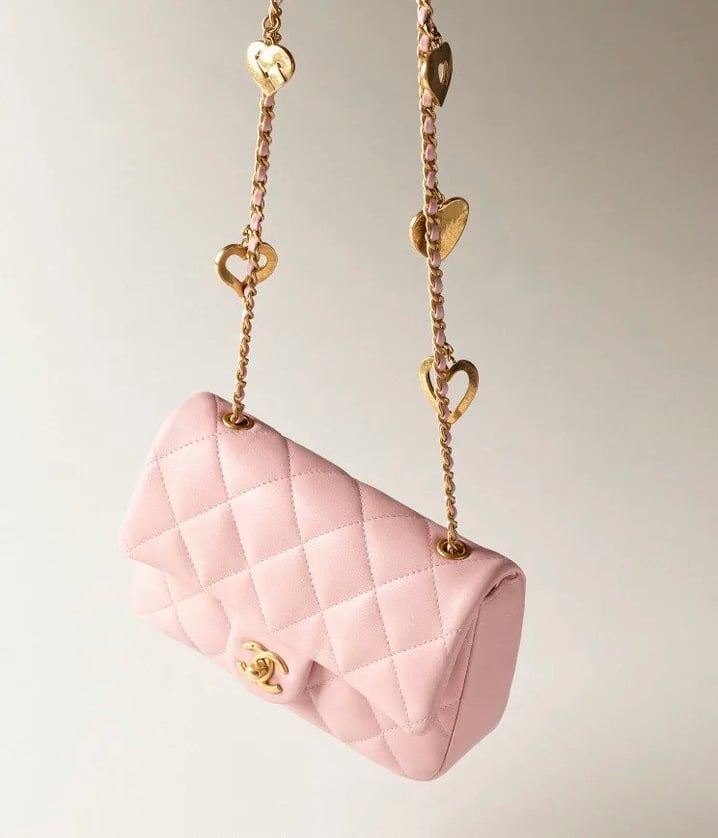 Chanel's New Mini Flap Bag Is Pink & Comes With HeartShaped