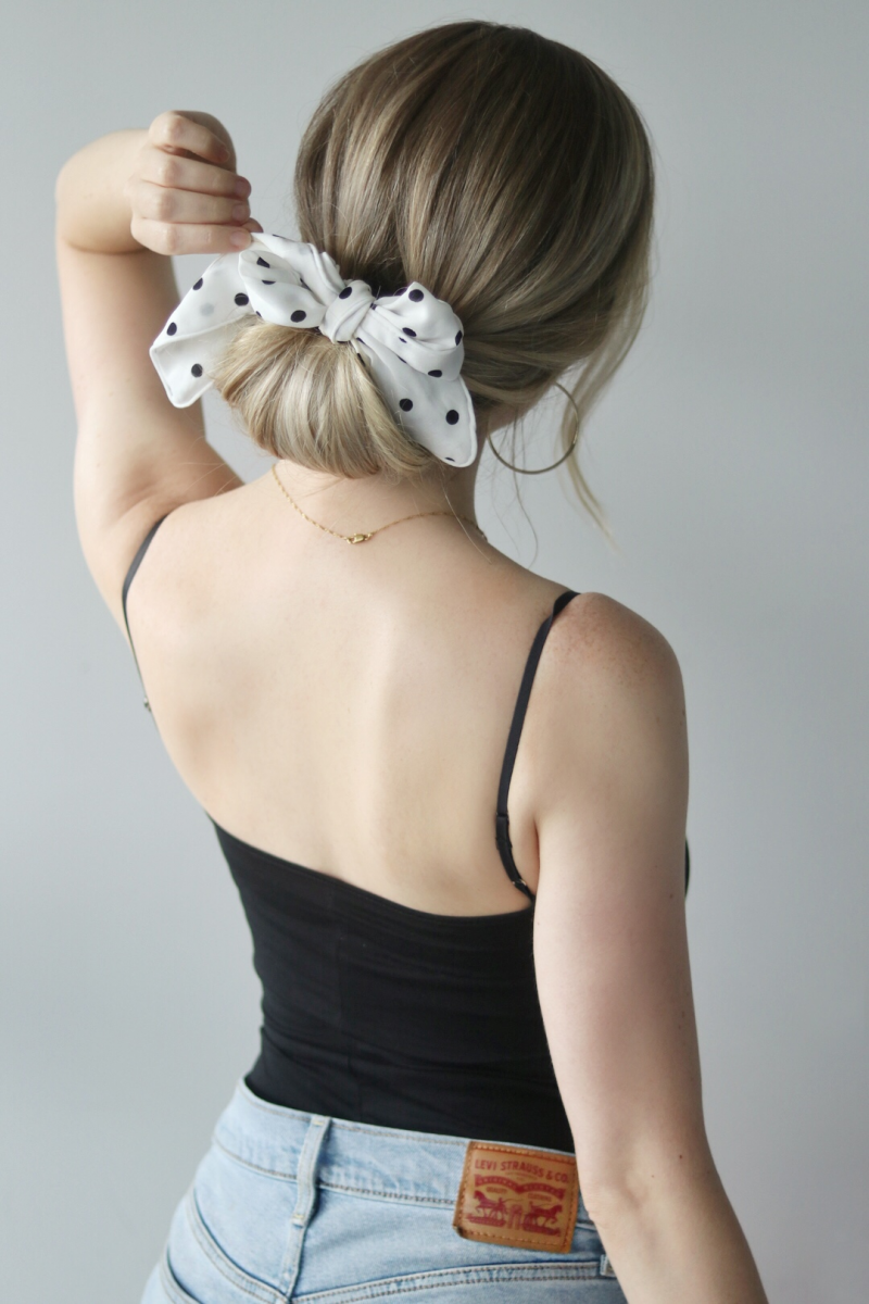 Scarf scrunchie hairstyles