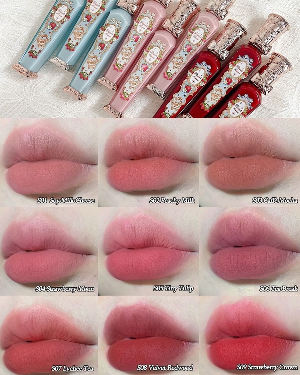 Full shade range of Flower Knows Strawberry Rococo Series Cloud Lip Cream Lipsticks