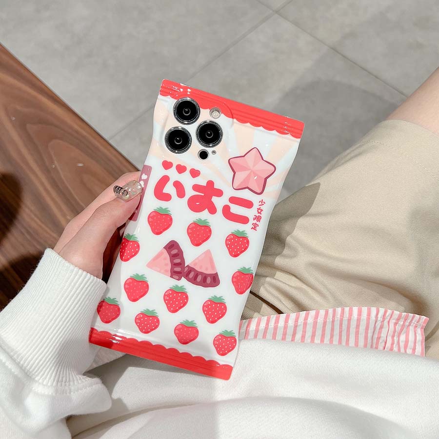 Meiji Apollo strawberry chocolate candy bag iPhone case