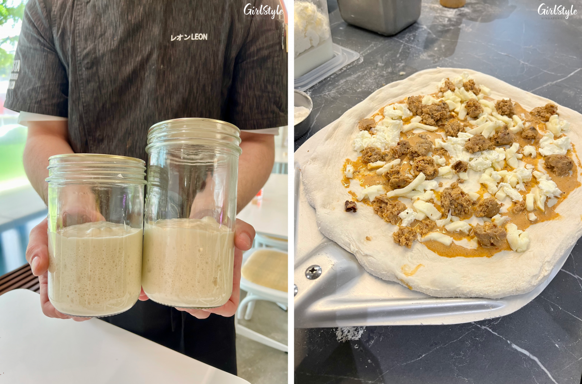 Sourdough starter and handcrafted pizza