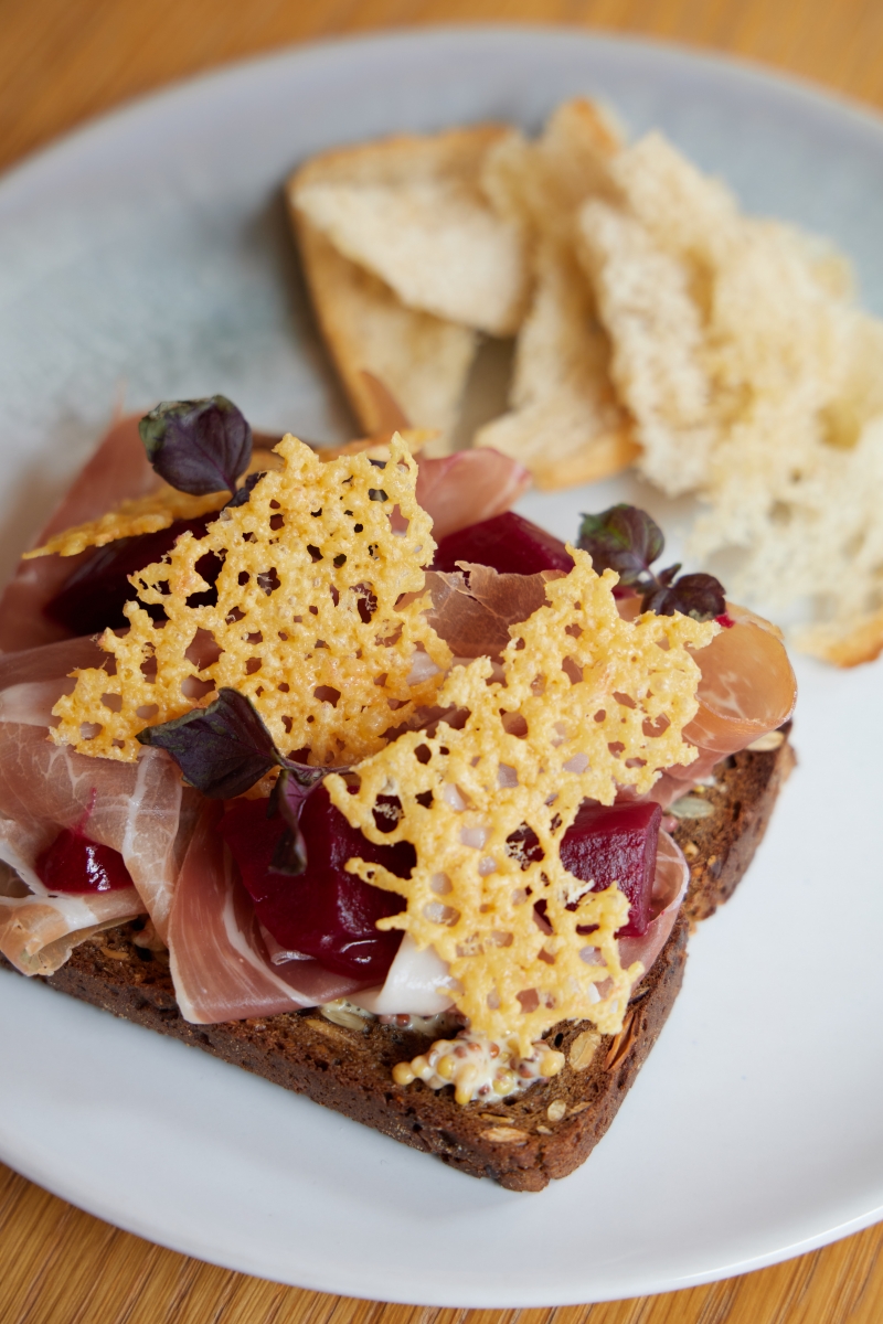 Parma Ham & Parmesan Tuile Open-Faced Sandwich