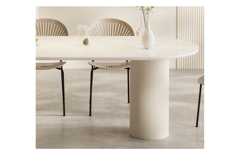 Oval slate dining table