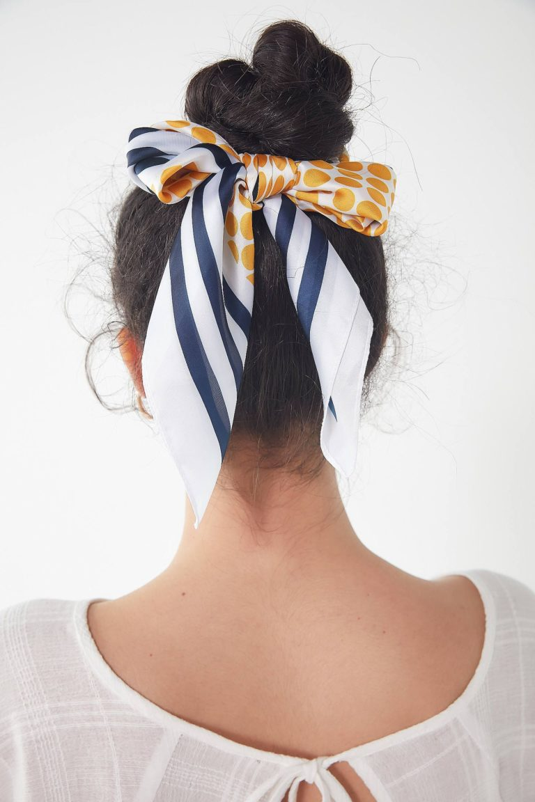 Scarf scrunchie hairstyles
