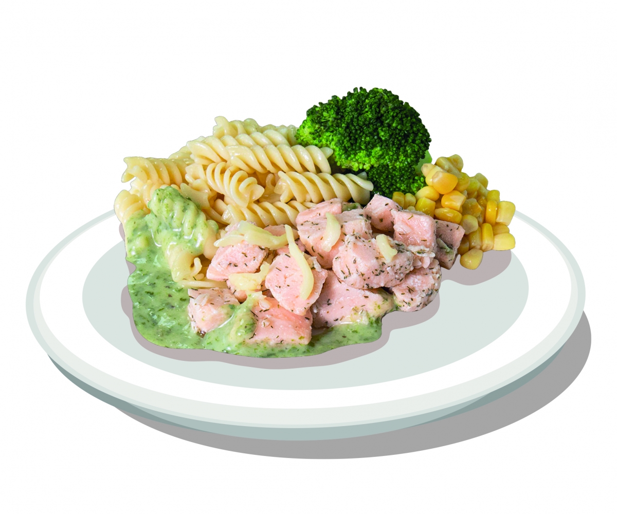 7-Eleven Andes Salmon & spinach with cream fusilli