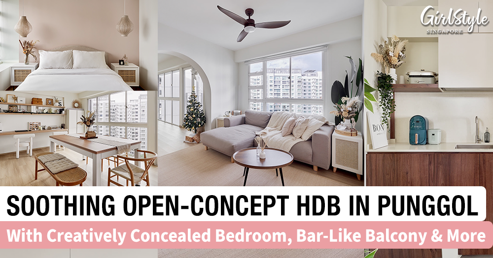 Soothing Open Concept HDB In Punggol By LemonFridge Studio