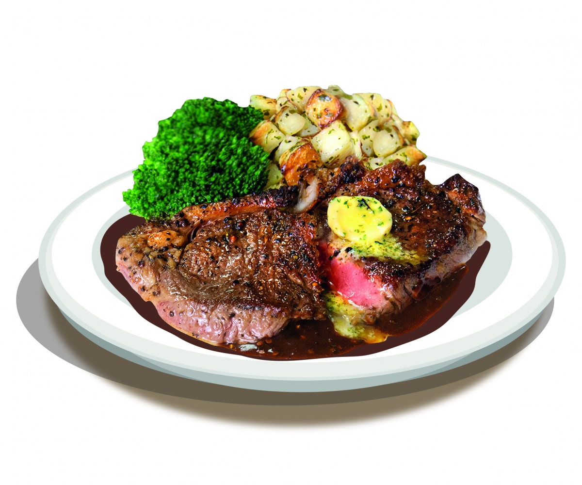 7-Eleven Andes Steak cut with garlic herb butter and black pepper sauce