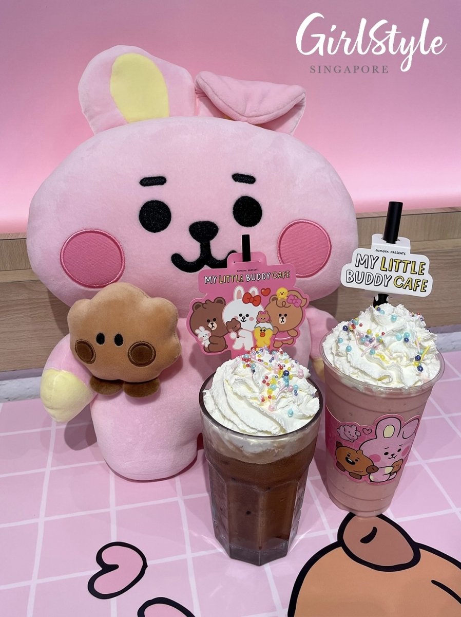 BT21 & LINE FRIENDS Cafe - COOKY and SHOOKY Strawberry Frappe & LINE FRIENDS Iced Chocolate