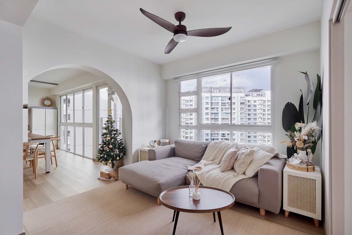 Soothing Open Concept HDB In Punggol By LemonFridge Studio