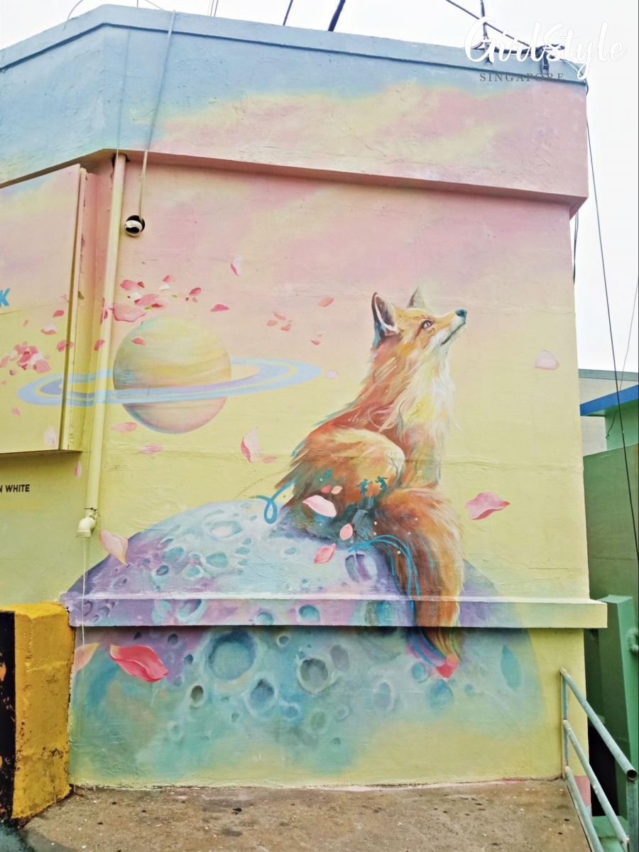 Gamcheon Culture Village The Little Prince fox mural in Busan Korea