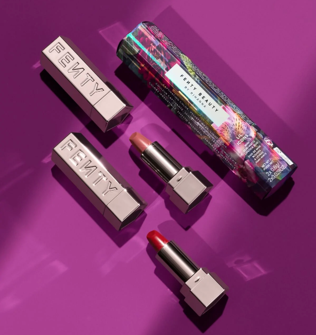 Fenty Beauty Lil Icons: Mini Semi-Matte Lipstick Duo Set Christmas (Limited Edition), $42
