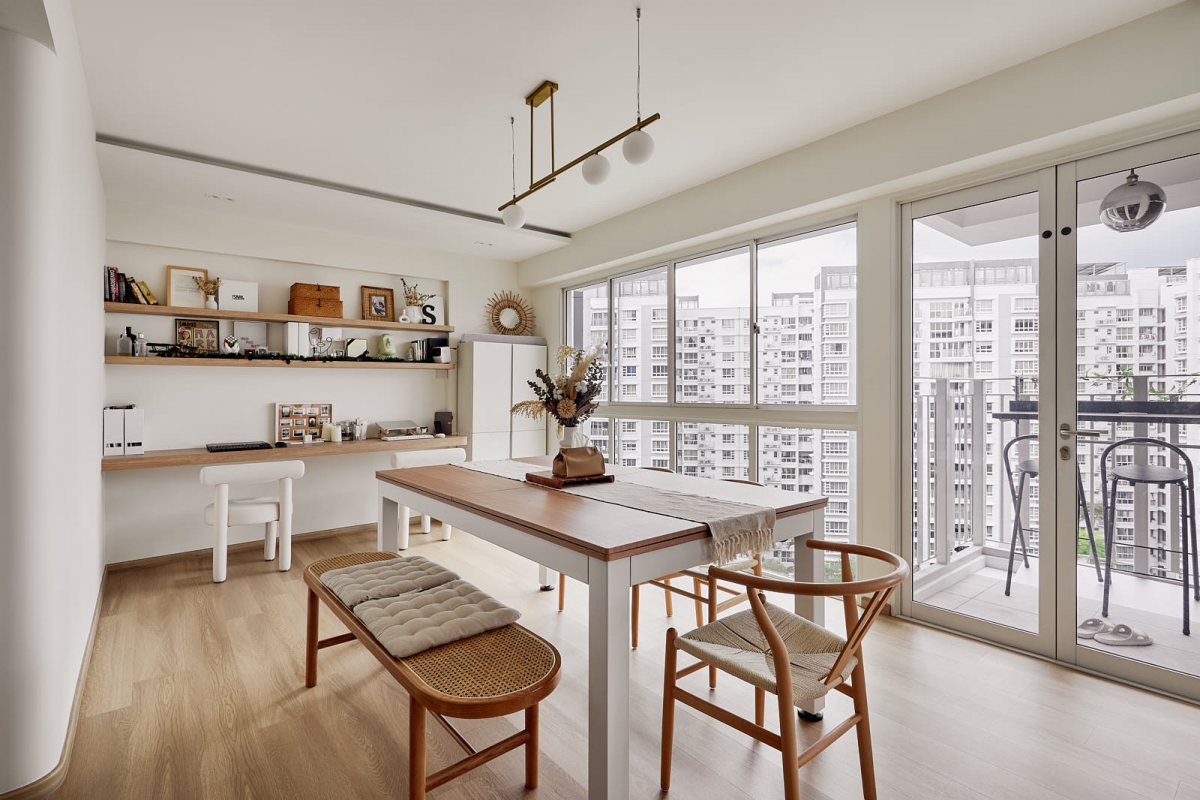 Soothing HDB in Punggol Singapore by LemonFridge Studio