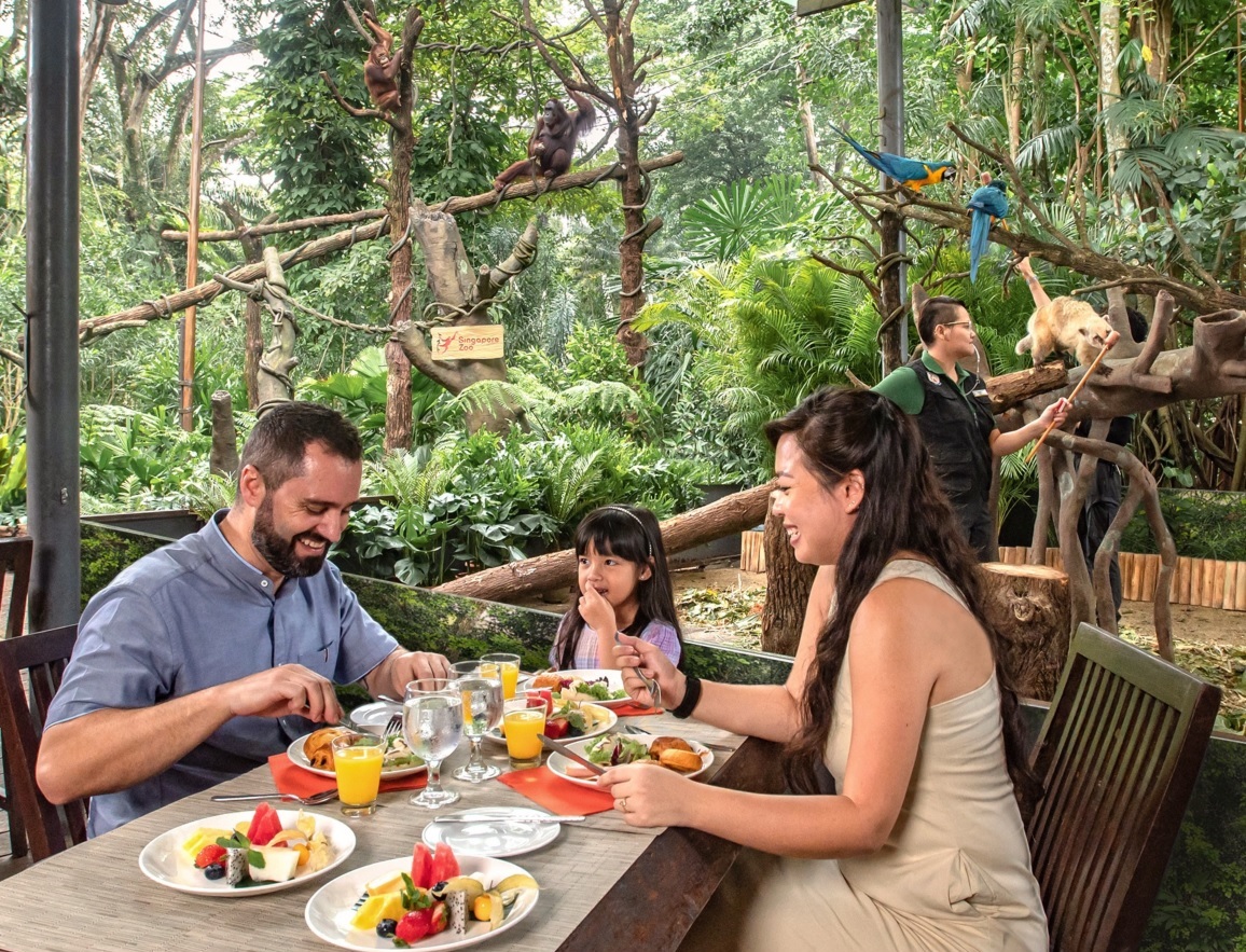 Buffet spread at Breakfast in the Wild at Singapore Zoo
