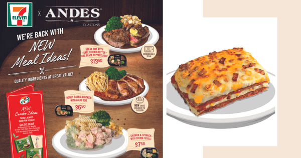 New 7-Eleven Singapore x Andes By Astons Ready-to-Eat Meals & Cheesy Meals Including Lasagne