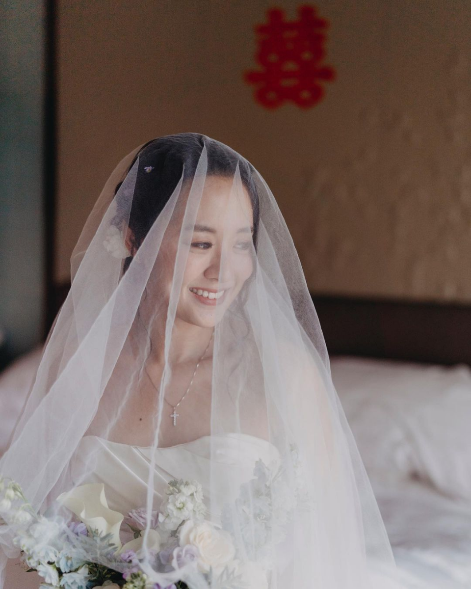 Samantha Tan in wedding gown