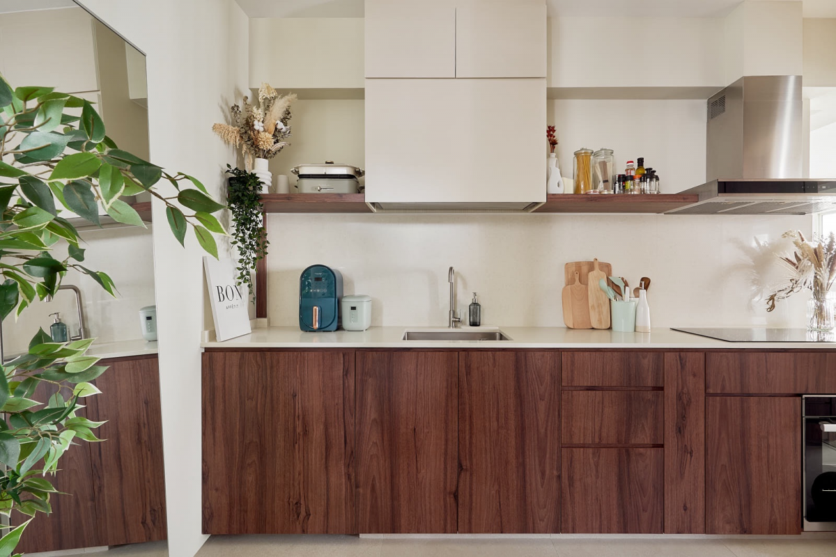 Soothing HDB in Punggol Singapore by LemonFridge Studio