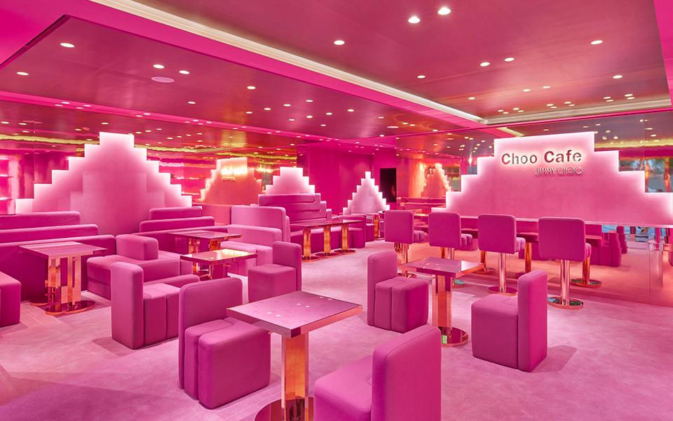 Jimmy Choo Choo Café pink interior