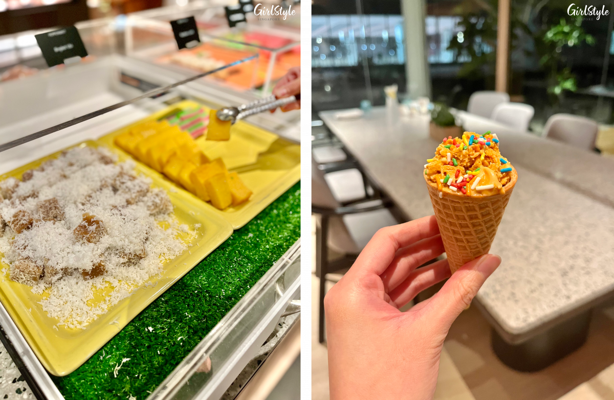 Kueh and Thai milk tea ice cream