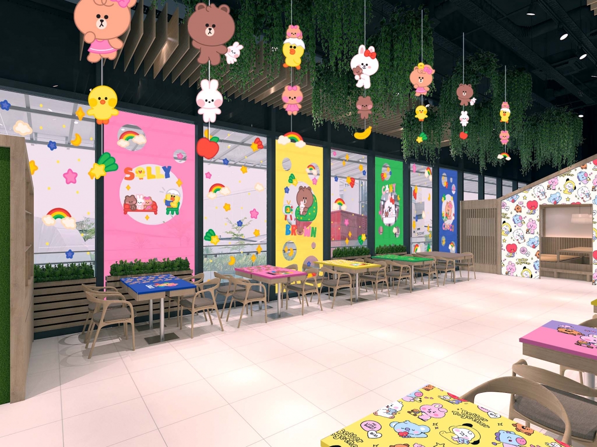 BT21 and LINE FRIENDS Pop-Up Cafe Interior