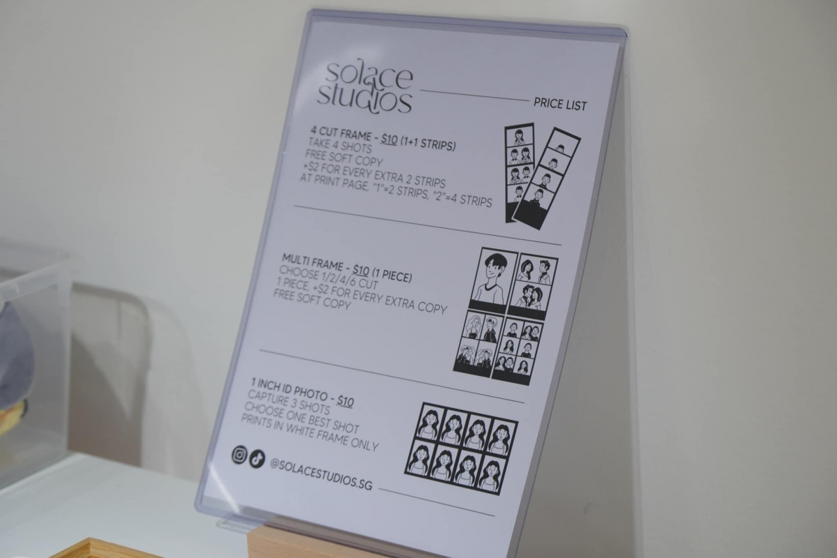 Solace Studios Singapore - Menu