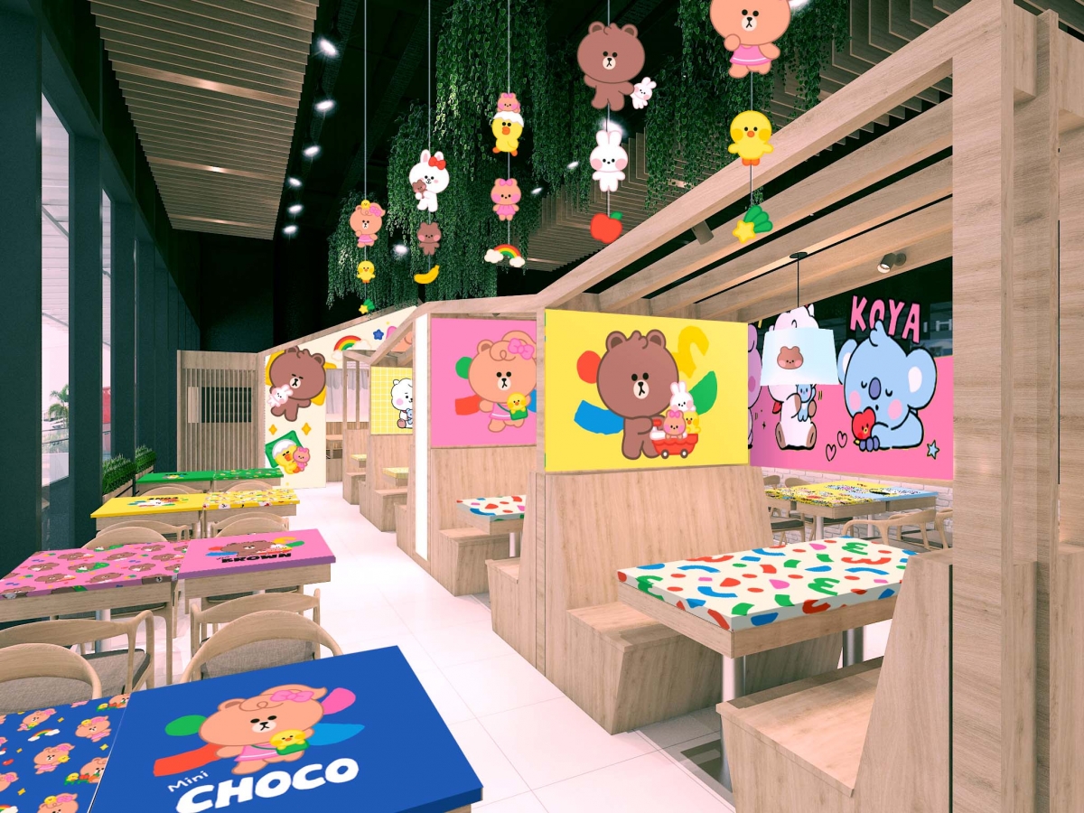 BT21 and LINE FRIENDS Pop-Up Cafe Interior