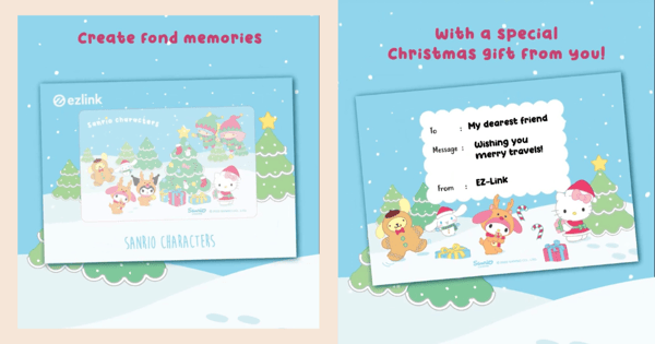 New Sanrio Christmas EZ-Link Card Comes With A Card Sleeve For Gifting