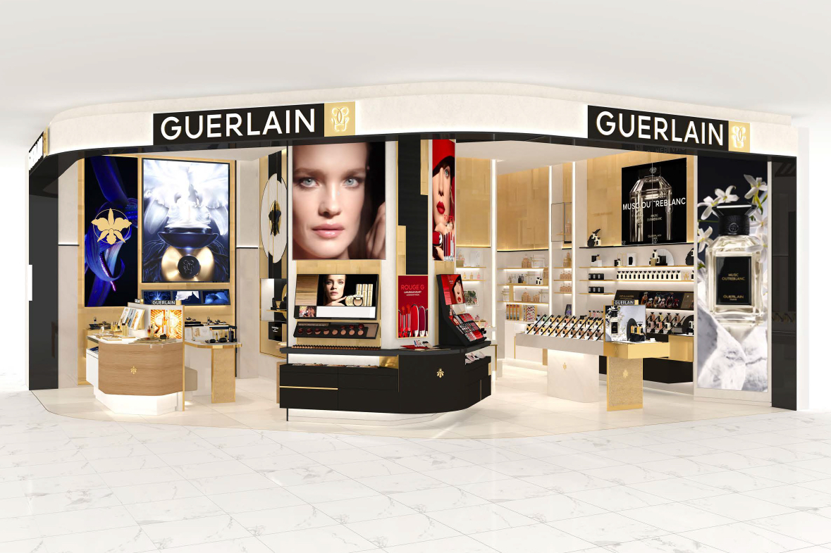 3D Render of Guerlain Boutique at Raffles City Shopping Centre