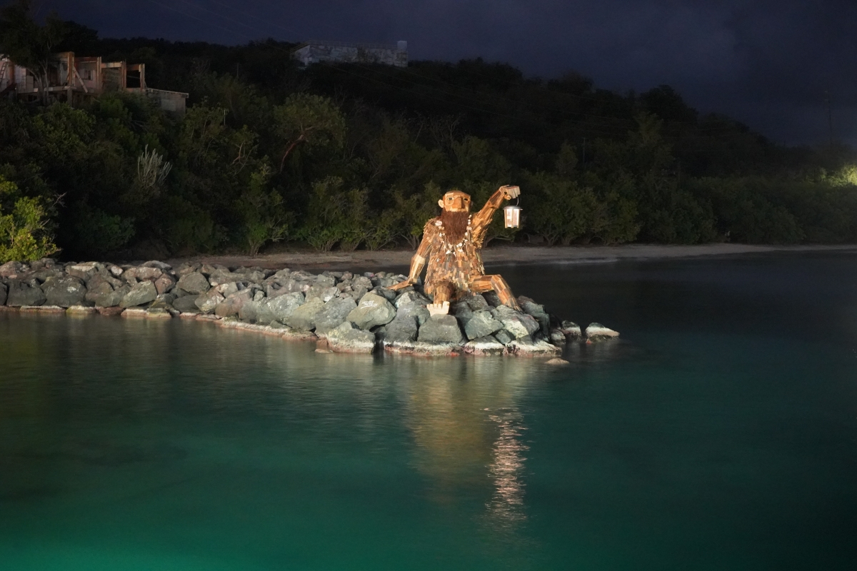 Hector El’ Protector by Thomas Dambo - giant sculpture at Culebra, Puerto Rico