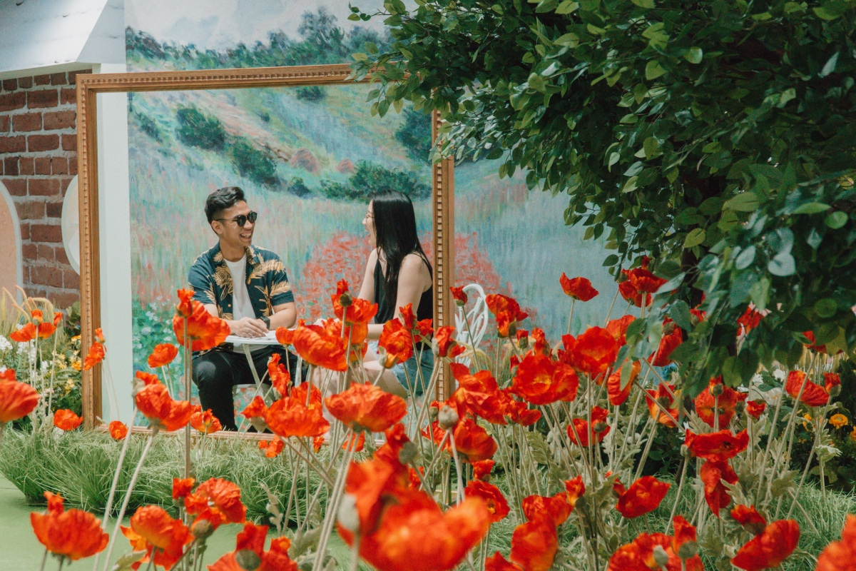 The Poppy Field in 1873 - Monet installation at Changi Airport