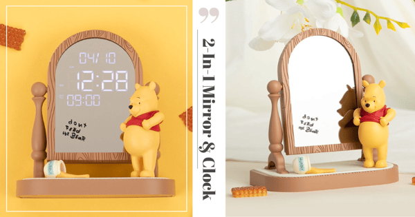 Disney x Royche Winnie-The-Pooh 2-In-1 Mirror & Clock In Singapore