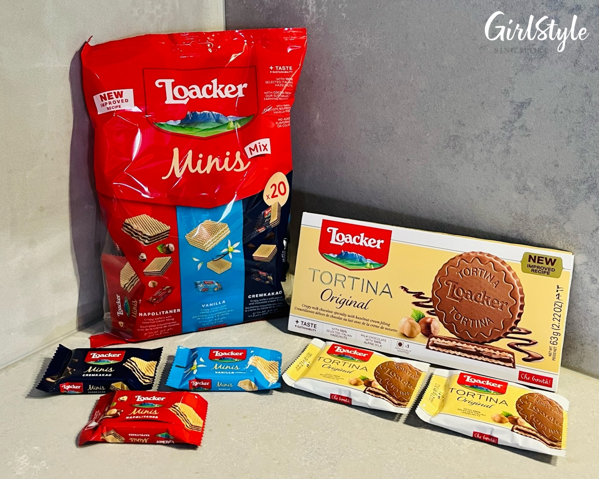 Loacker Minis Mix (200g), $6.50 and Loacker Tortina Original (3pcs), $3.20.
