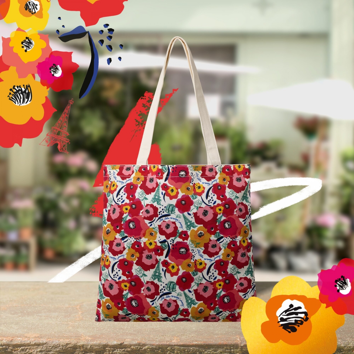 Emily in Paris x Starbucks - Floral tote bag