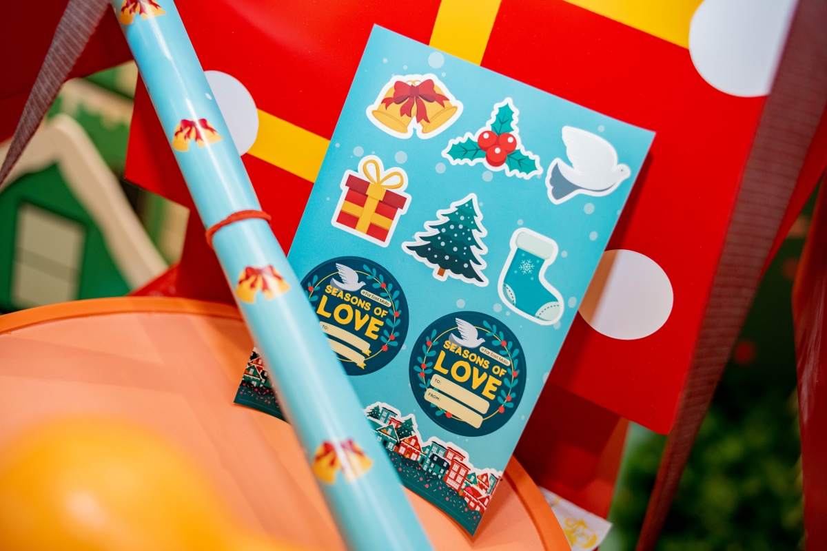 Redeem a free Christmas gift wrapper and sticker pack for your gift-wrapping needs with a minimum of $30 spent.