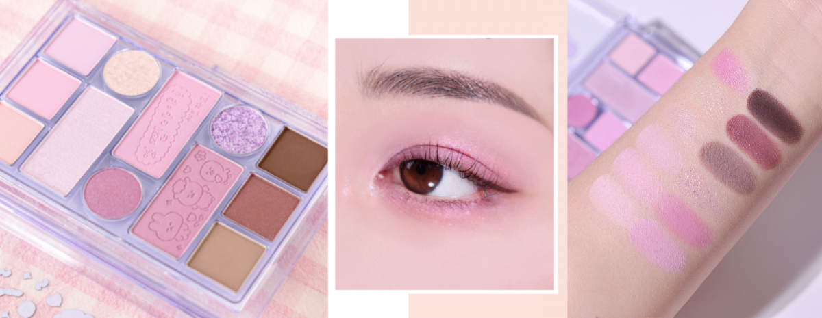 Create a shimmery pastel eye makeup look with the All Take Mood Technique Palette.
