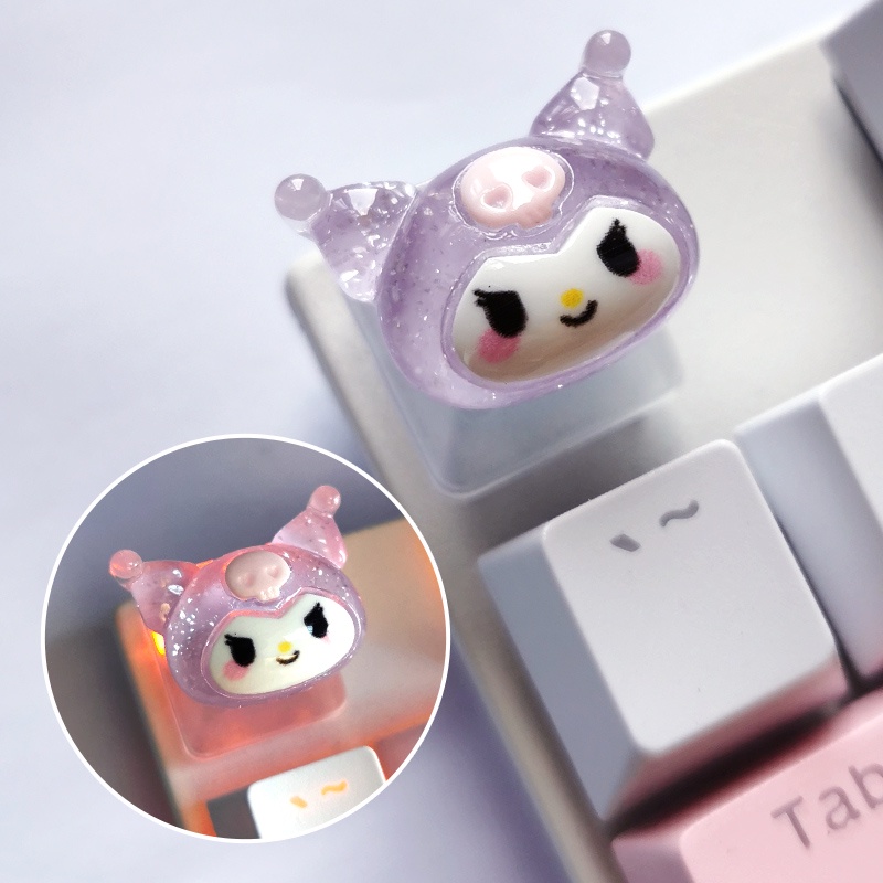 Transparent Kuromi keyboard key cap