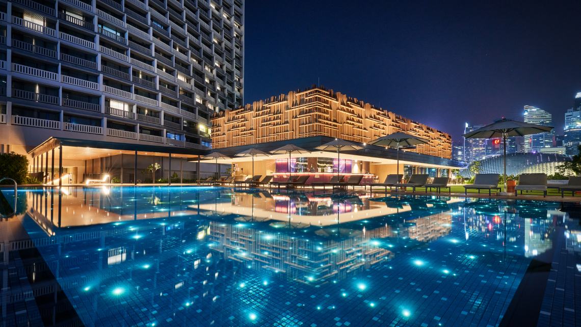 Swimming pool at Parkroyal Collection Marina Bay