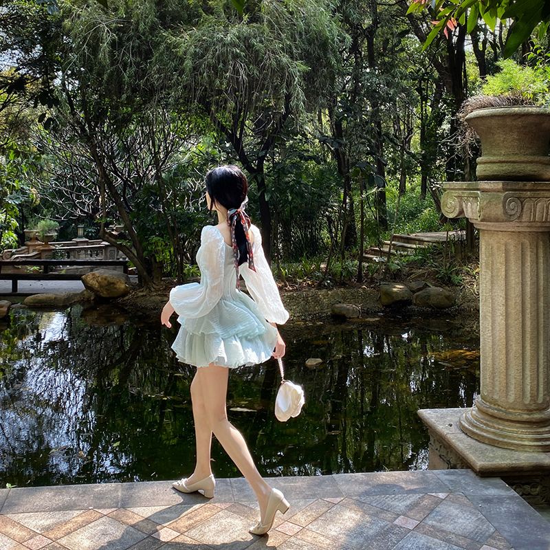 Puff Sleeve Mini Dress