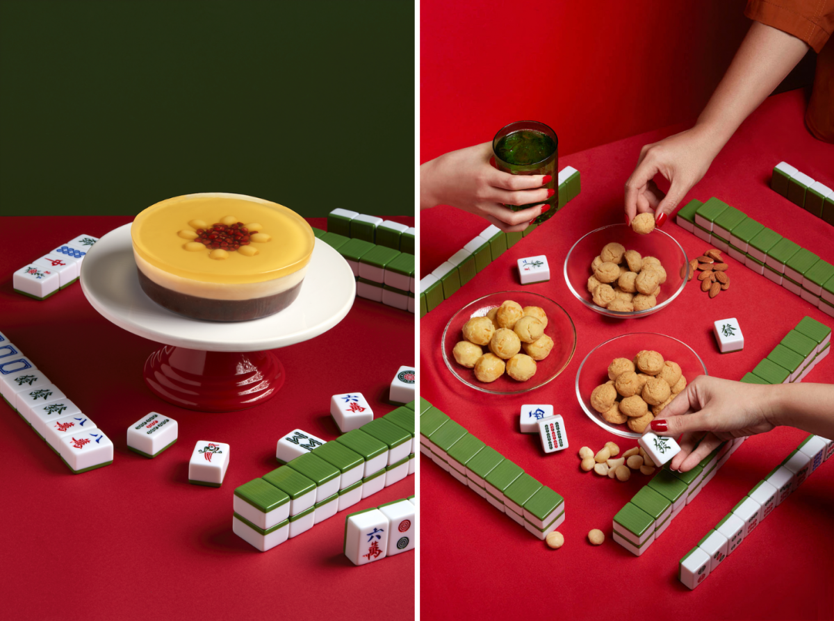 Joyous Red Bean Soy Milk Pudding (right); Ah Ma Almond Cookies, Macadamia Cookies, and Golden Pineapple Cookies (left).